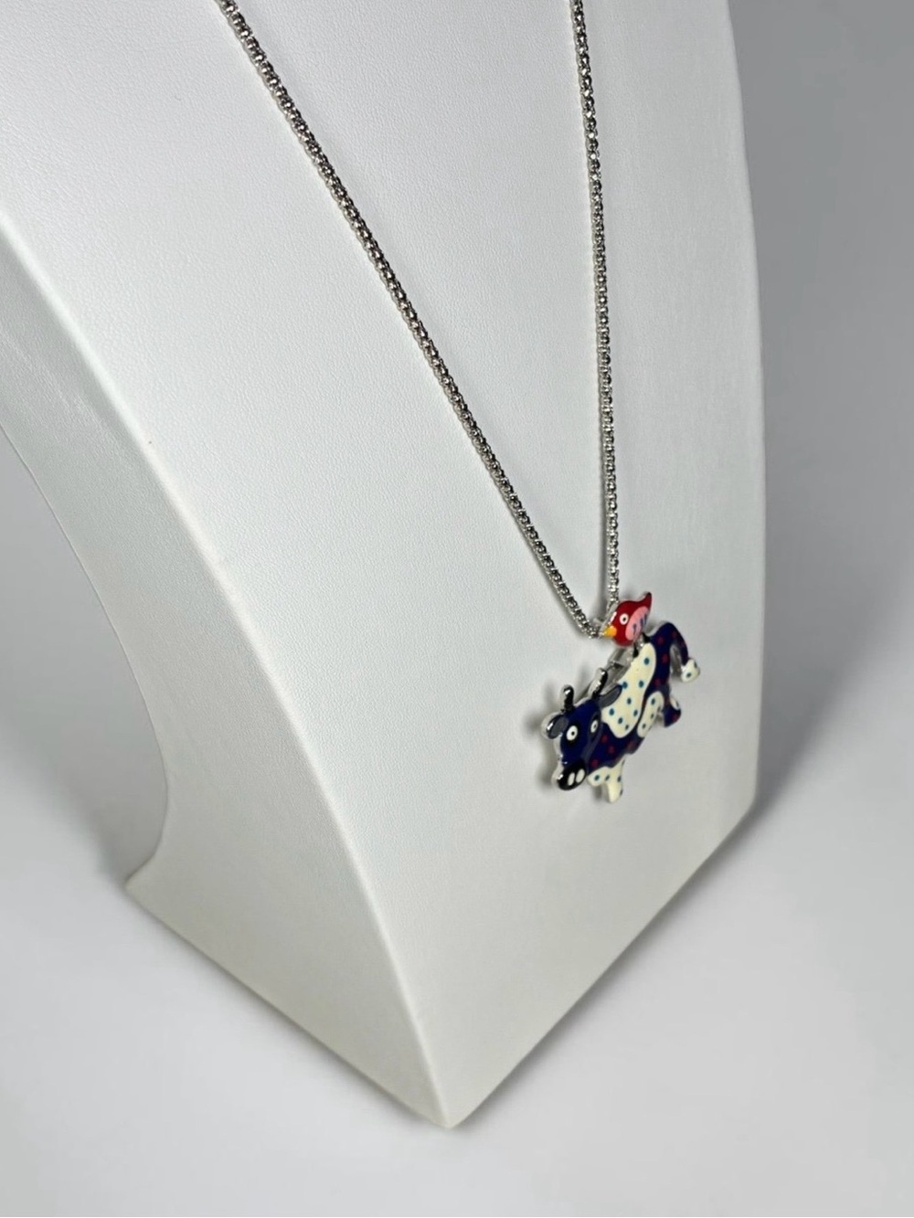 Betsey Johnson Cow & Bird Necklace Brooch Pin - Picture 5 of 12